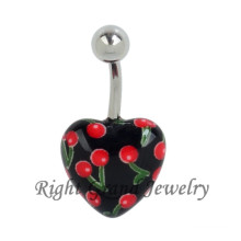 2014 Hot Heart Shaped Belly Ring Cherry Logo Navel Piercing Jewelry Photo